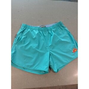 Bonobos Mens Swim Trunks Shorts Crab Print‎ Elastic Waist Aqua Blue Mens large